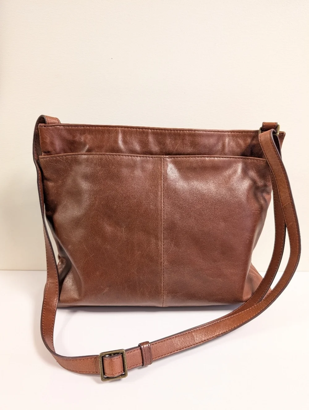 Margot Cognac Leather Crossbody Bag Boho Classic Shoulder Purse